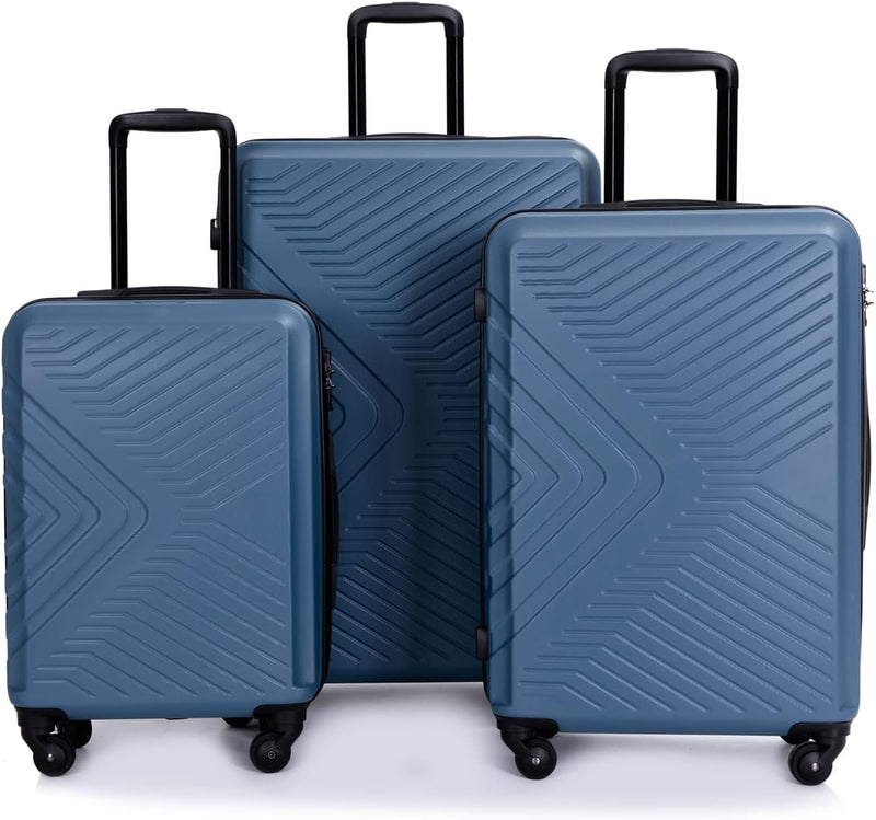 Travelhouse Bali Stabiler Koffer-Set 3tlg. Trolley Koffer Reisekoffer Blau ABS Hartschalen Kofferset