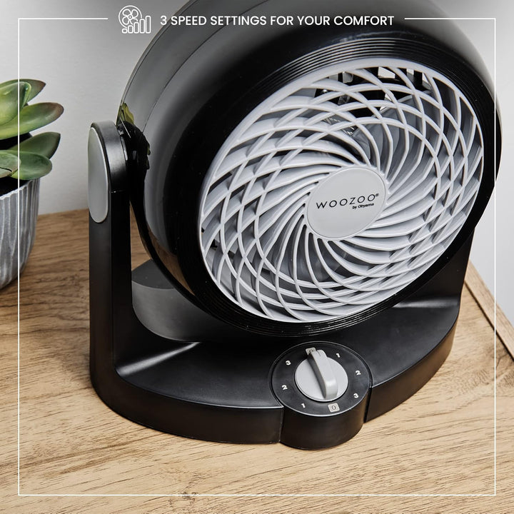 Iris Ohyama Woozoo, Leiser, leistungsstarker & tragbarer Tischventilator, 13m², Reichweite 13m, Vert