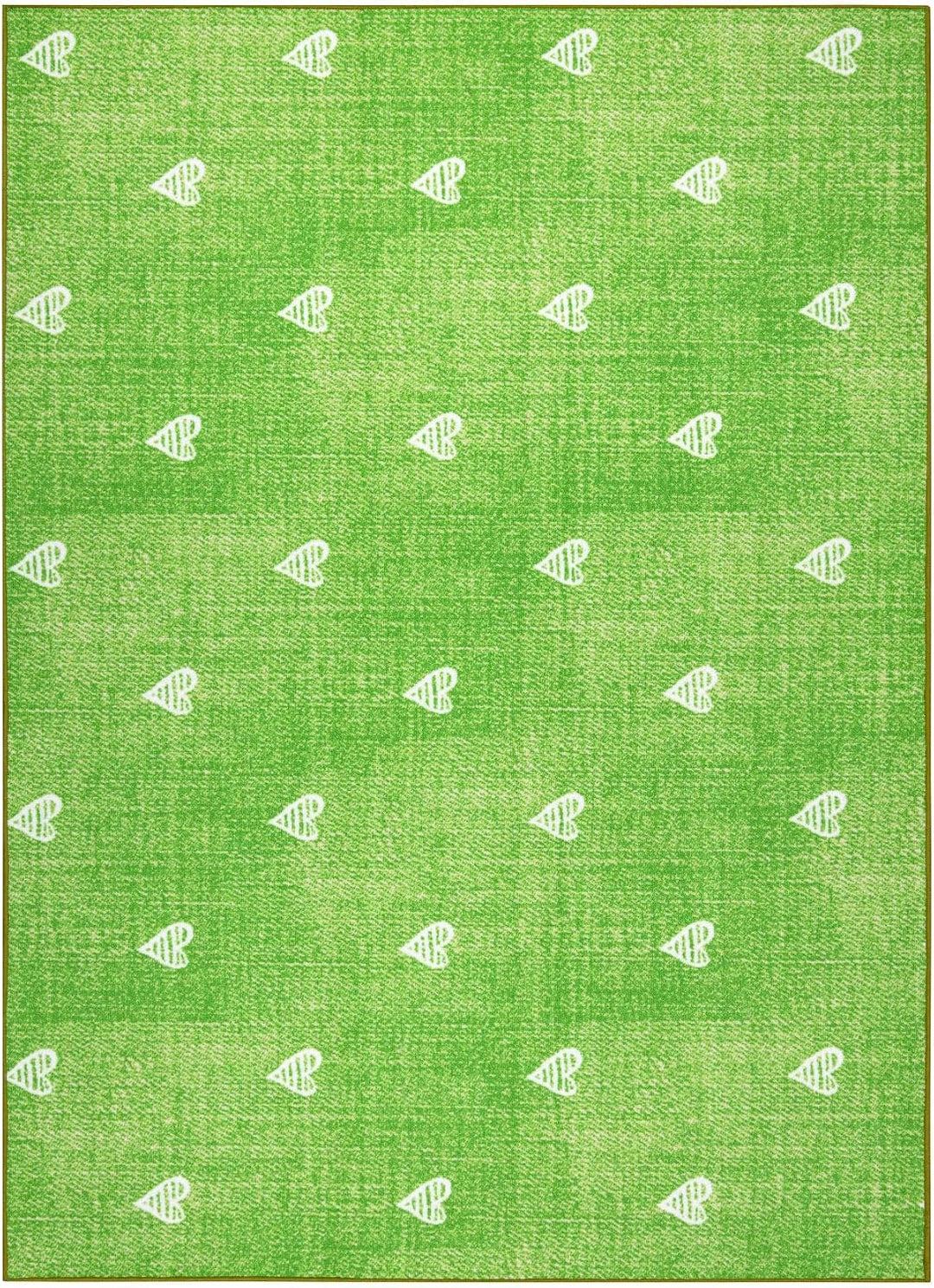 rugsx Teppich für Kinder Hearts Jeans, Vintage Herzen - grün 100x250 cm HEARTS grün 100 x 250 cm (Re
