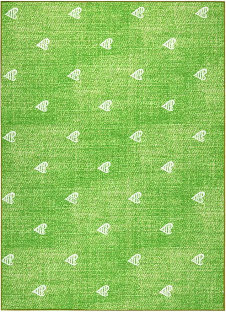 rugsx Teppich für Kinder Hearts Jeans, Vintage Herzen - grün 100x250 cm HEARTS grün 100 x 250 cm (Re