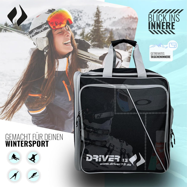 Driver13 Skischuhrucksack mit Helmfach Ideal für Deine Skischuhe mit Helmfach für Hart + Snowboard B