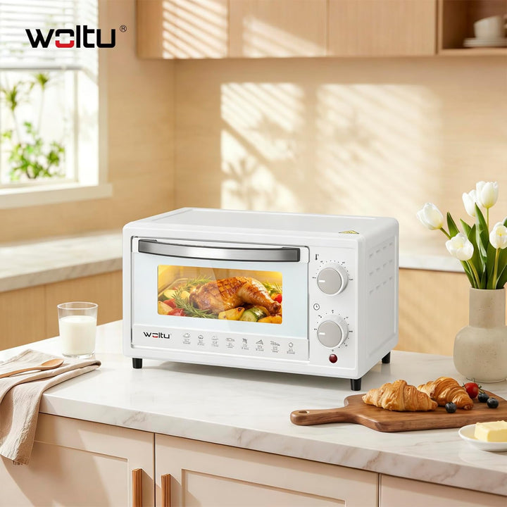 WOLTU Minibackofen 12 Liter, 800 Watt Toasterofen | Pizzaofen | Backblech mit Timer Mini Backofen fü