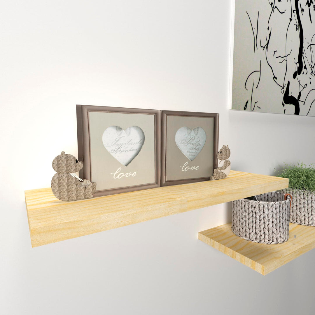 Henor Wandregal Holzwandregal 60 x 25 x 3 cm. Laden Sie 20 kg. Kiefernholz Natur 60 Kiefer F-25 Cm.,