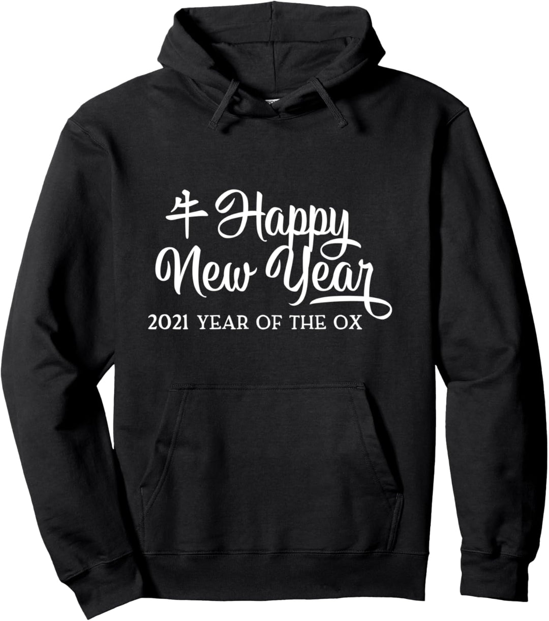 Frohes Neues Jahr 2021 Jahr des Ochsen Pullover Hoodie