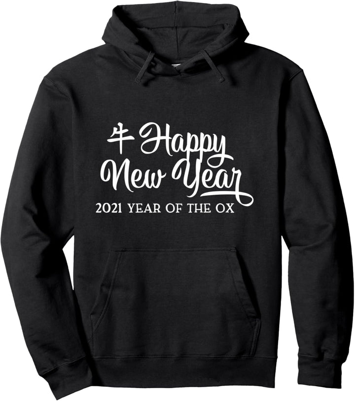 Frohes Neues Jahr 2021 Jahr des Ochsen Pullover Hoodie