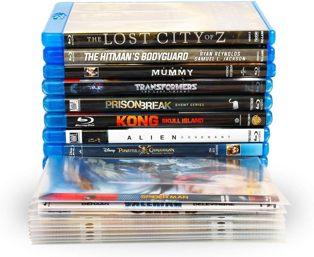 3L Fr 10282 – DVD-Hüllen, perforiert, transparent, mit Klappe, zum Aufbewahren von DVD-Scheiben – 10