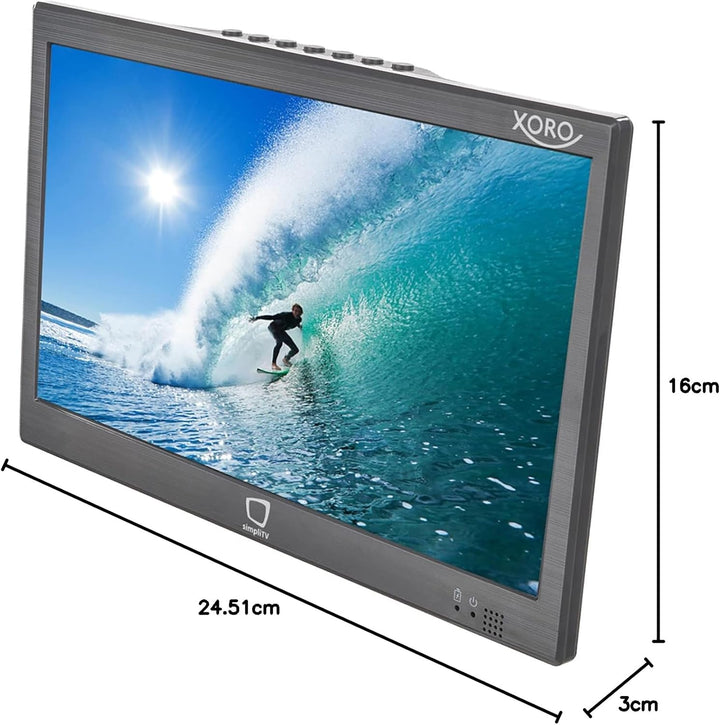 Xoro PTL 1055-10 Zoll Tragbarer simpliTV Fernseher mit DVB‐T2 HD Tuner, USB Mediaplayer, HDMI‐Ausgan