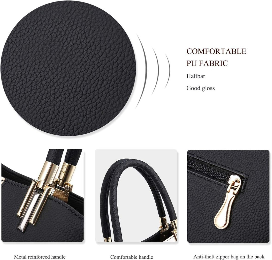 NICOLE & DORIS Damen Handtasche Frauen Schulterbeutel Gestreifte Tasche Modestil Reissverschluss Umh