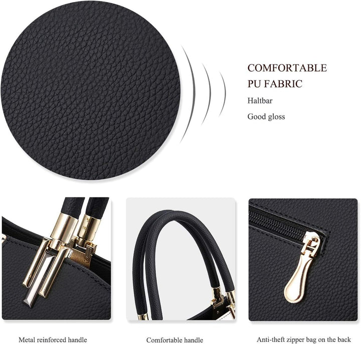 NICOLE & DORIS Damen Handtasche Frauen Schulterbeutel Gestreifte Tasche Modestil Reissverschluss Umh
