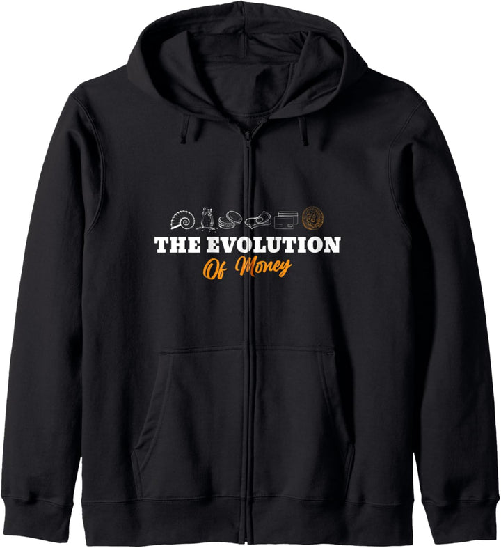 Evolution Of Money Bitcoin BTC Crypto Cryptocurrency Kapuzenjacke