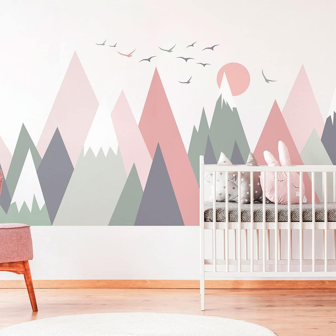 Wandsticker Kinder Deko Babyzimmer Wandsticker Kinder Wandsticker skandinavische Berge skandinavisch