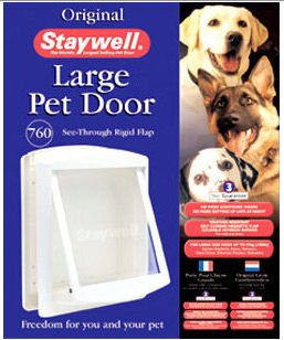 Staywell - 760 Weisse Haustier Grosse Hundetür - Mit klarer Hundeklappe