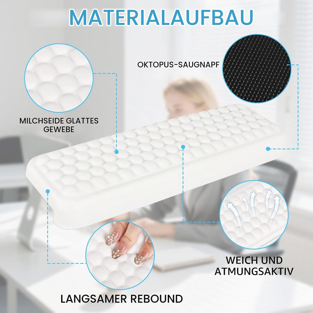 2 Stück L-Förmige Ergonomische Handgelenk Ellenbogenkissen, 30x10cm Memoryfoam Schreibtisch Handball