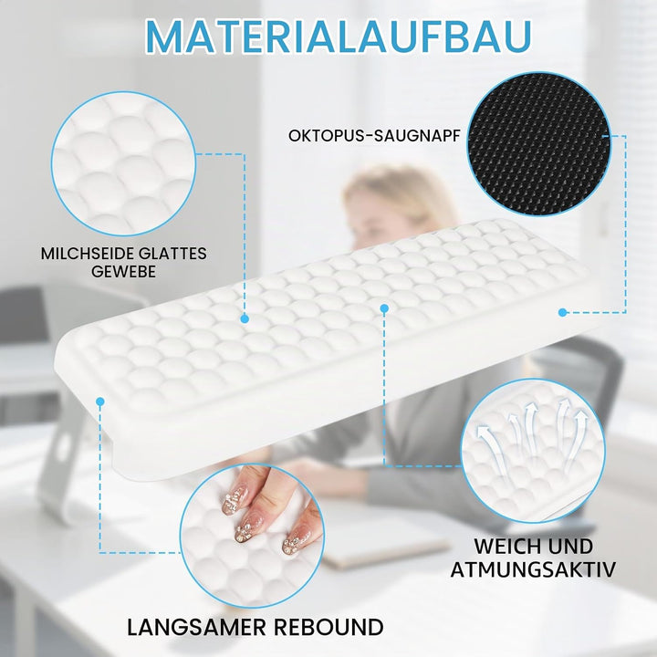 2 Stück L-Förmige Ergonomische Handgelenk Ellenbogenkissen, 30x10cm Memoryfoam Schreibtisch Handball