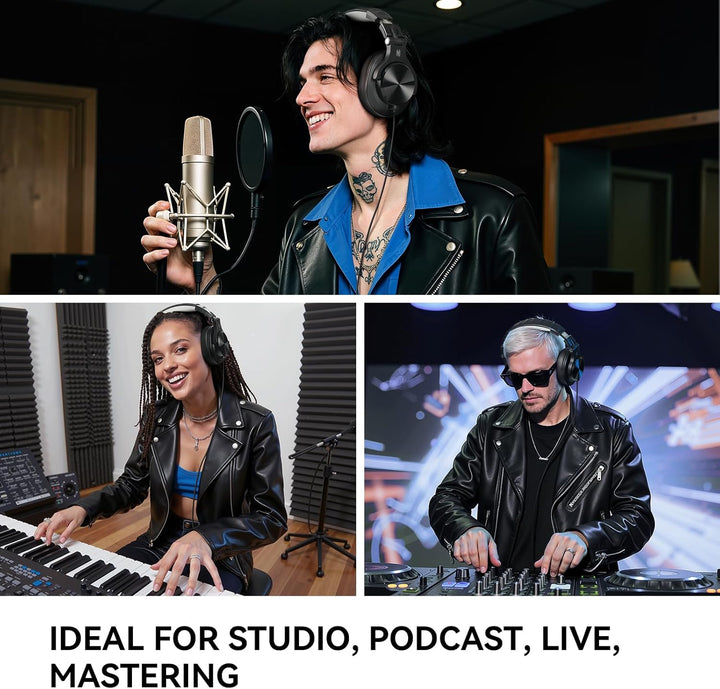 OneOdio A71D Over-Ear Kopfhörer, Studio Monitor Kopfhörer mit Kabel, Hi-Res Audio, faltbares Design