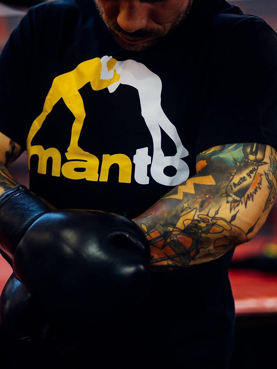 MANTO T-Shirt, Logo, schwarz Grösse M