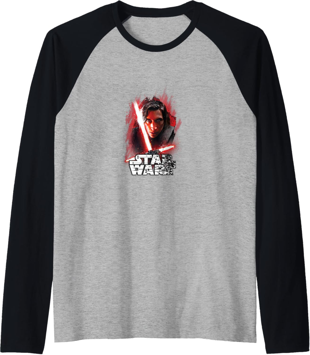 Star Wars Last Jedi Kylo Ren Paint Portrait Raglan