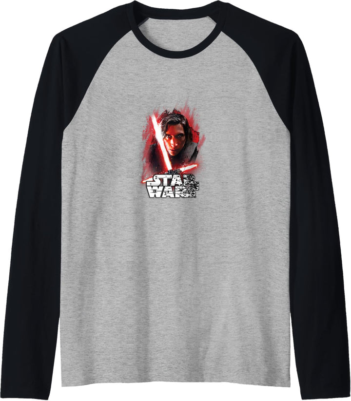 Star Wars Last Jedi Kylo Ren Paint Portrait Raglan