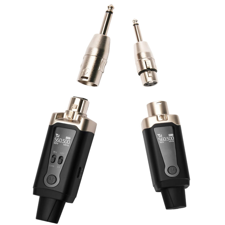 STRICH M2 UHF Drahtloses Mikrofone Sender Empfänger, XLR Mic Adapter 16 Kanäle für dynamische Mikrof
