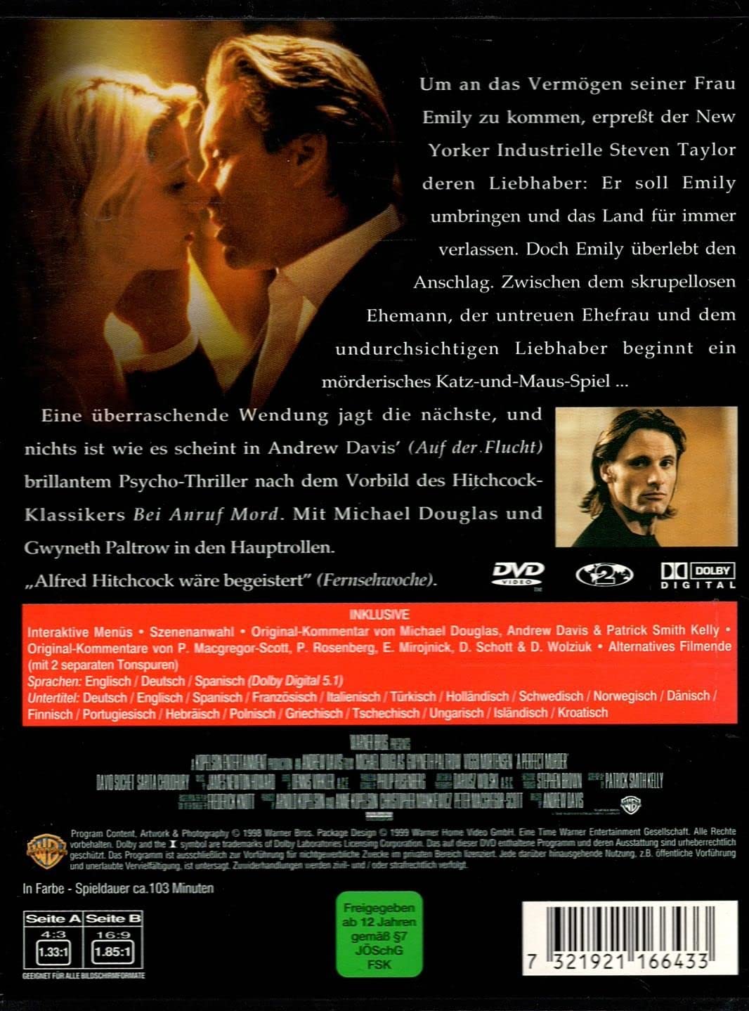 Ein perfekter Mord, DVD