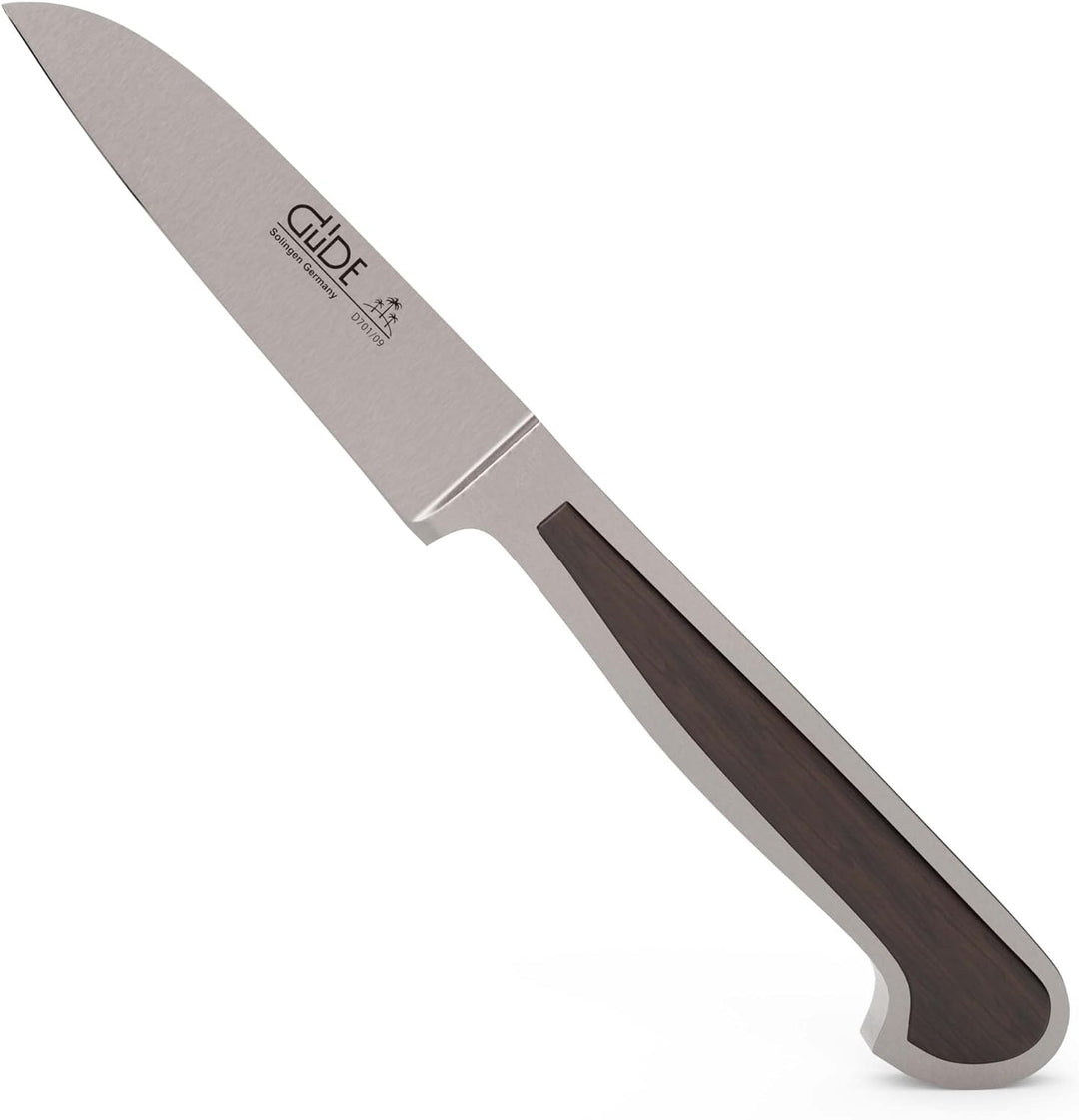 GÜDE Solingen - Gemüsemesser geschmiedet, 9 cm, Grenadill, DELTA, Handmade Germany, Braun
