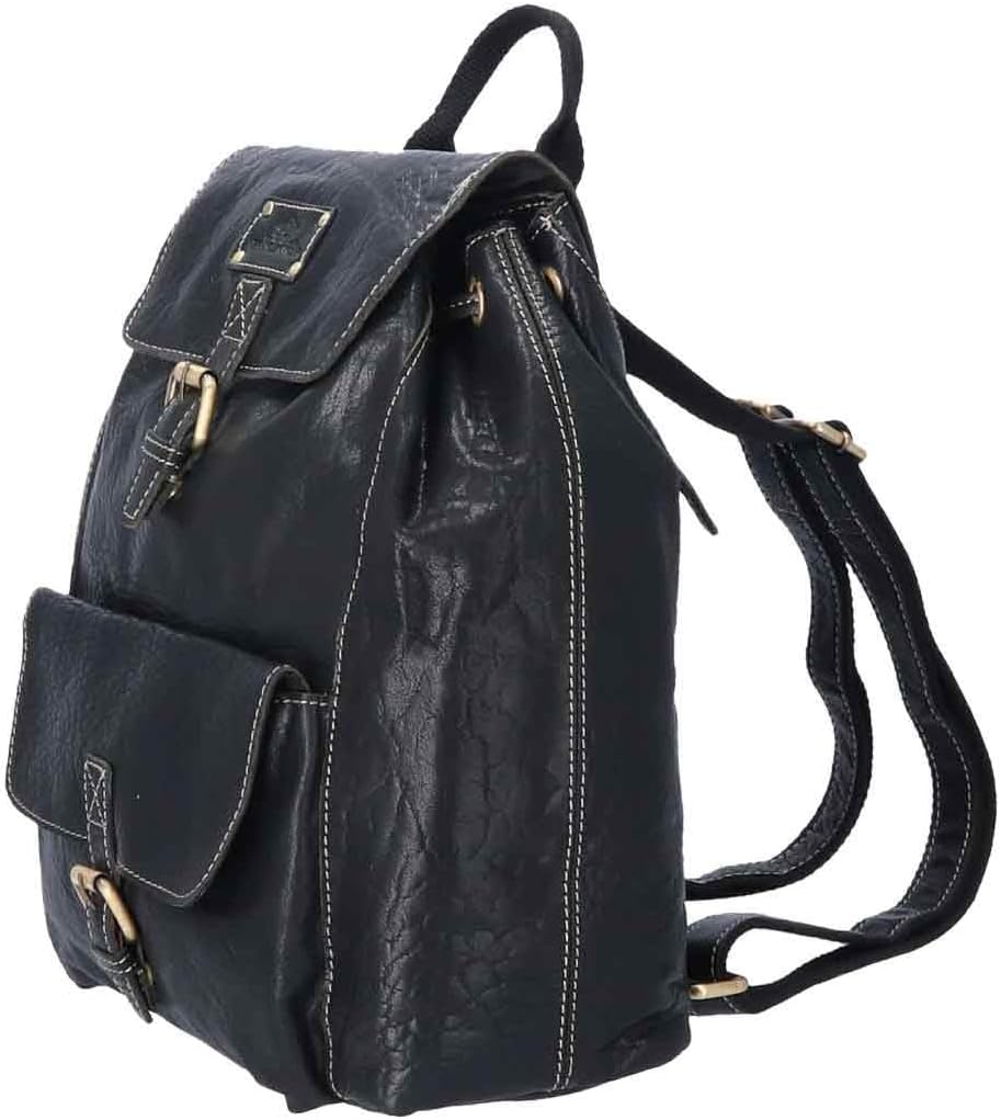 The Skandinavian Brand Damen Leder Rucksack schwarz