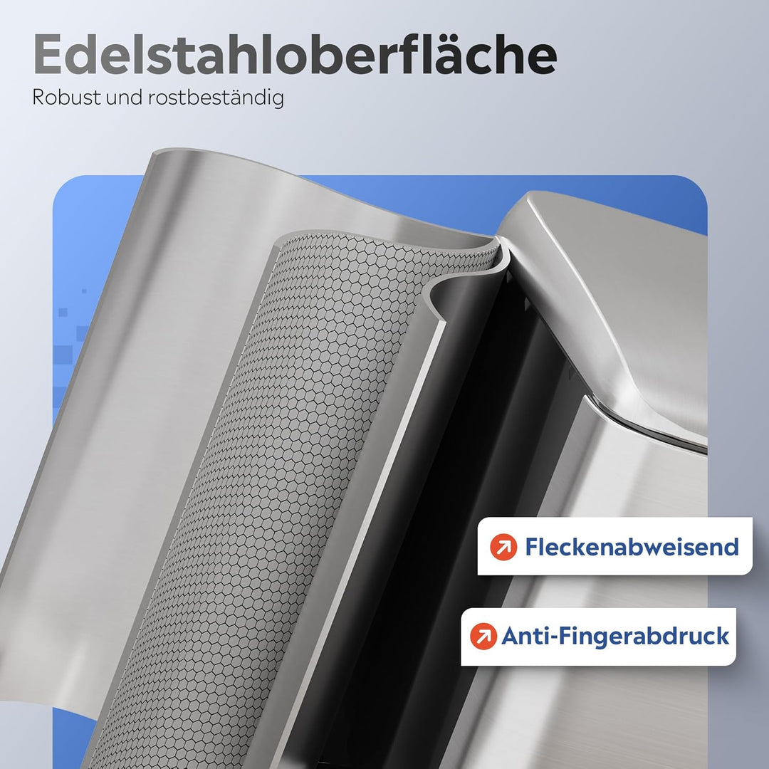 WLIVE Mülleimer Edelstahl, Treteimer mit Deckel, 5L kleiner Tretmülleimer Abfalleimer für Bad, Küche