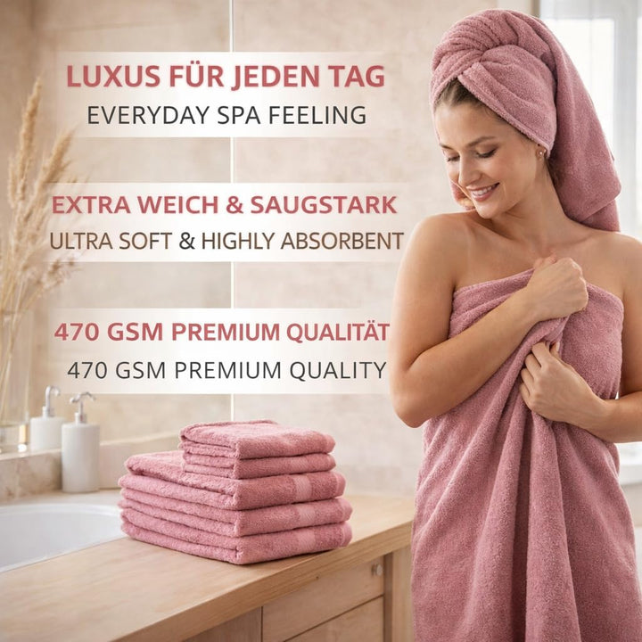 Betz 10-TLG. Handtuch-Set Premium 100% Baumwolle 2 Duschtücher 4 Handtücher 2 Gästetücher 2 Waschhan