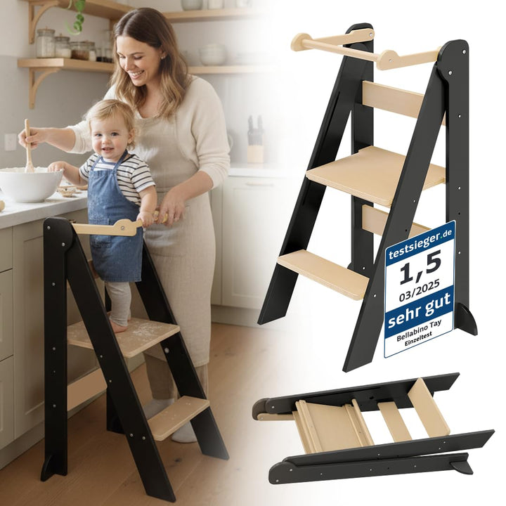 Bellabino Tay Lernturm ab 1 Jahr – Learning Tower 2-Fach höhenverstellbar & klappbar – Lernstuhl in