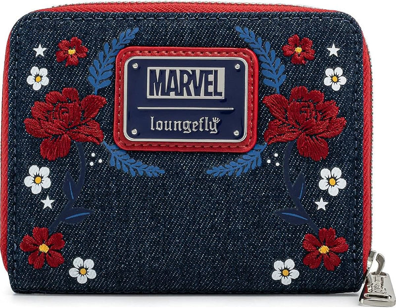 LOUNGEFLY Unisex Kinder Mvwa0157 x Marvel Captain America 80th Anniversary Floral Shield Zip-Around