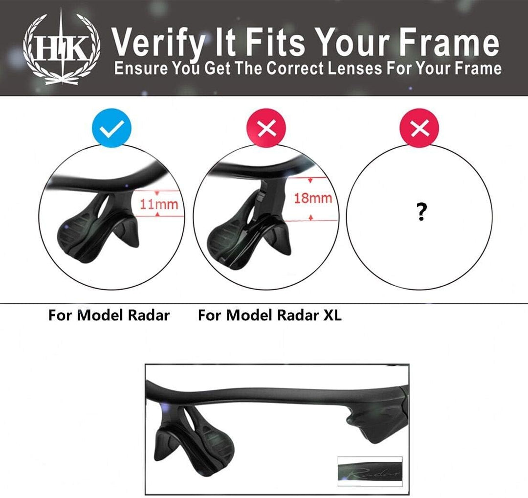 HKUCO Verstärken Ersatz-Brillengläser für Oakley Radar Pitch Rot/Blau/Titan Sonnenbrille
