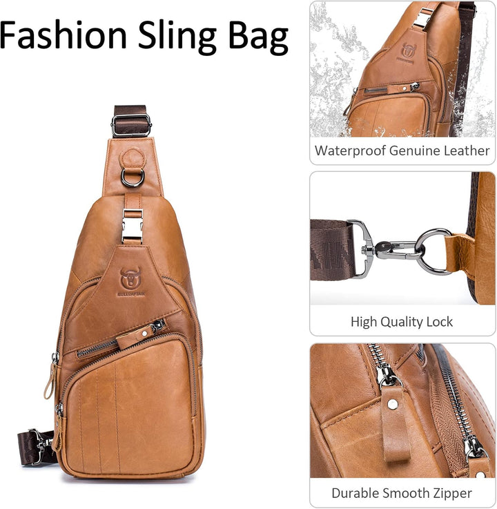 VARLIVOO Retro Herren Sling Bag Crossbody Bag Umhängetaschen Schultertasche Outdoor Sportarten Wande