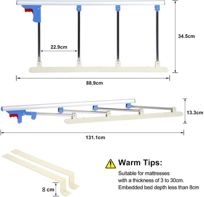 Signstek Bettgitter Faltbare Tragbare Bett Sicherungsschiene für ältere Menschen, Erwachsene unterst