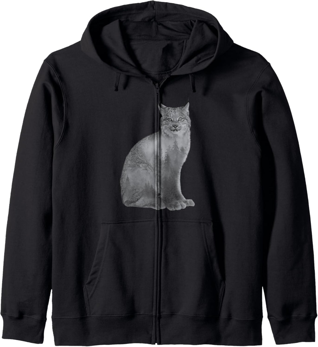 Luchs Silhouette Luchse Rotluchs Wald Natur Designs Kapuzenjacke