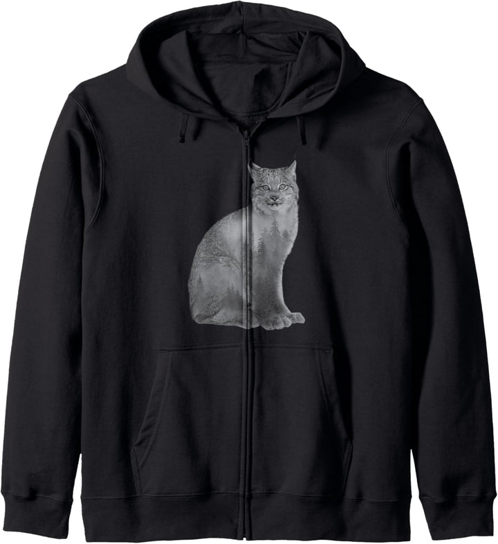 Luchs Silhouette Luchse Rotluchs Wald Natur Designs Kapuzenjacke