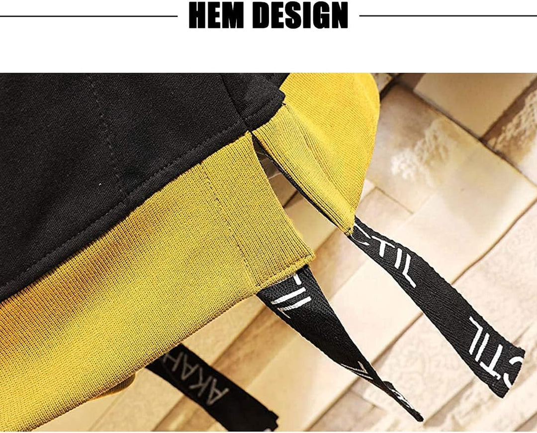 Moshtashio Kapuzenpullover für Herren, Patchwork Hoodie mit Kontrastfarbe Langarm Basic Sweatshirt P