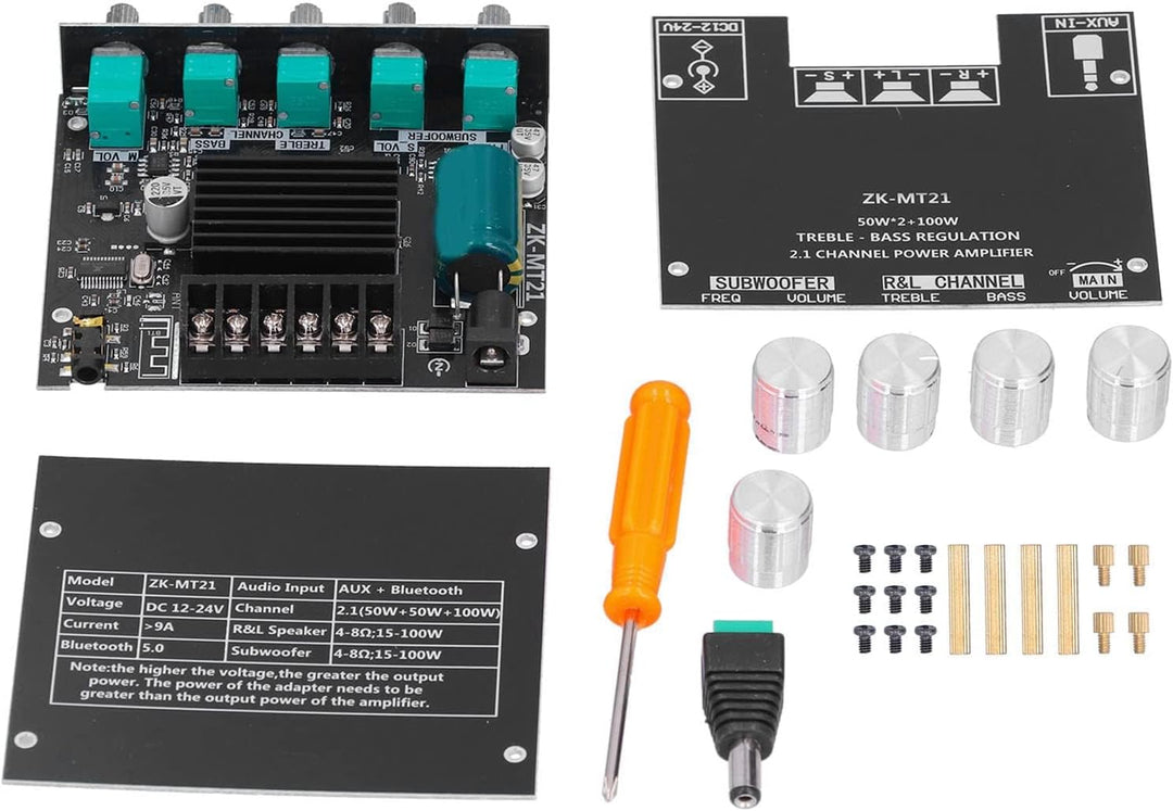 ZK-MT21 Bluetooth-Leistungsverstärkerplatine 2.1-Kanal-Verstärkermodul Audio-Leistungsverstärkerplat