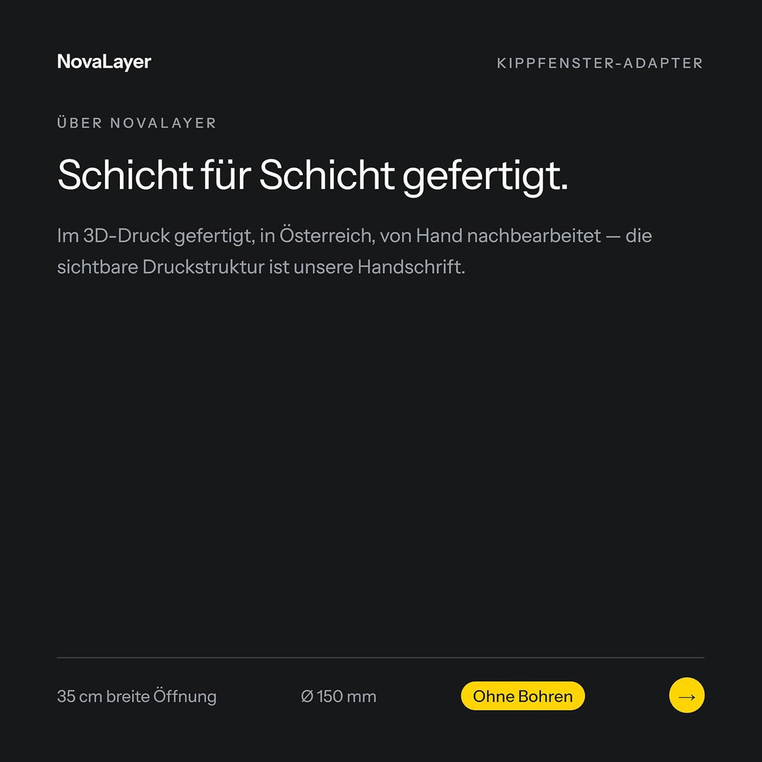 Extra Breiter Fensteradapter 35 cm für mobile Klimaanlagen – Kippfenster Abluftadapter mit 150 mm Sc