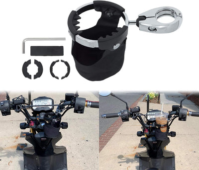 HDBUBALUS Motorrad-Getränkehalter mit Halterung, universelle Passform für 2,2 cm bis 3,8 cm Lenker.