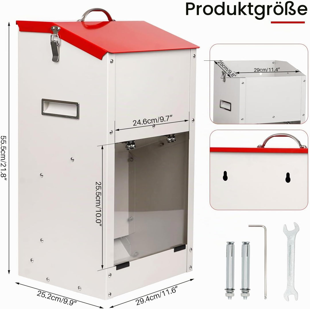 Svauoumu Futterautomat für Hunde - Fassungsvermögen 11 kg, mit Deckel Zum Schutz des Futters, Nageti