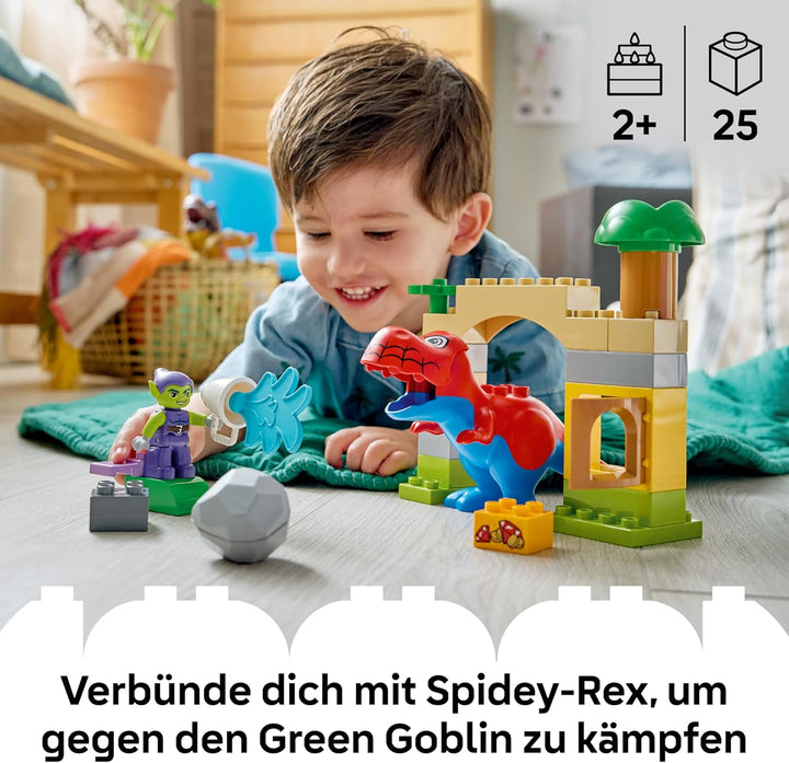 LEGO DUPLO | Spidey-Rex vs. Green Goblin - Feinmotorik Spielzeug für Kleinkinder - 2 Figuren inkl. S