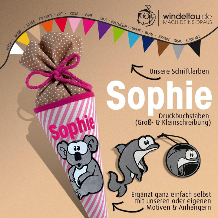 Hochwertige 35 cm Schultüte, Zuckertüte in ROSA | Start deiner Kreativität | Ideal zur Gestaltung mi