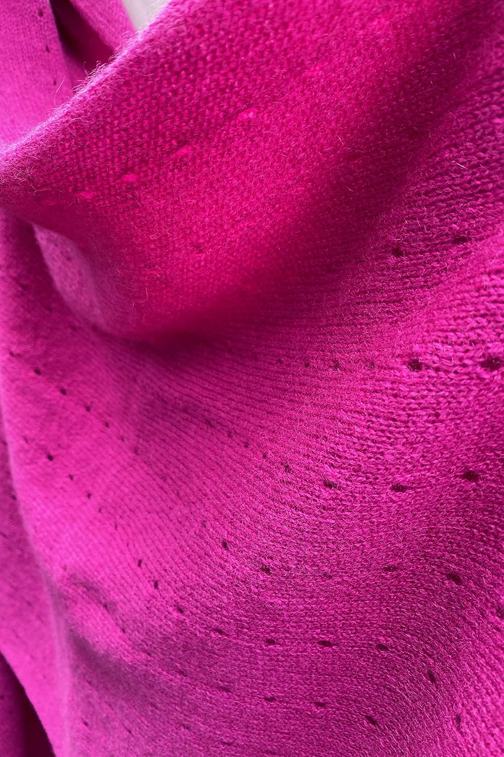 Multiwear Damen Poncho aus reinem Kaschmir, Hot Pink, Fuchsia