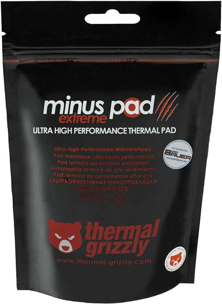 Thermal Grizzly Minus Pad Extreme Thermopad - Selbstklebend, Silicone Thermal Pad - Leitet die Wärme