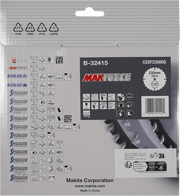 Makita MakForce Saegeblatt, 235 x 30 mm, 60Z, B-32415