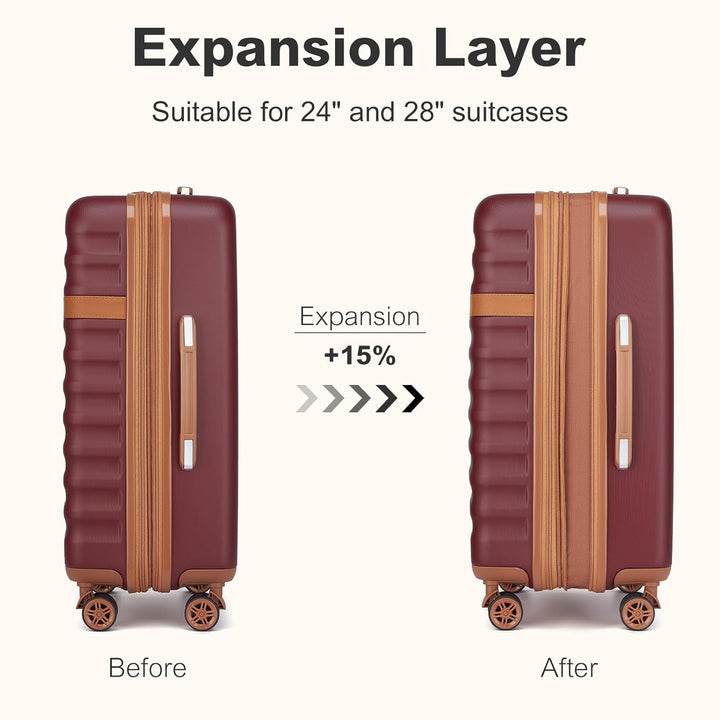 KONO Grosser Koffer Trolley Reisekoffer leicht aus ABS+PC mit 4 Rollen Hartschalenkoffer TSA Schloss