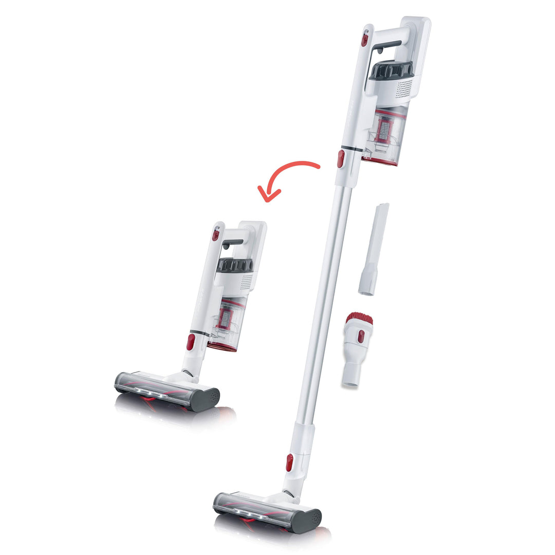 SEVERIN 2-in-1 Stiel- und Handstaubsauger, Akku Staubsauger mit bis zu 40 Min. Laufzeit, kabelloser