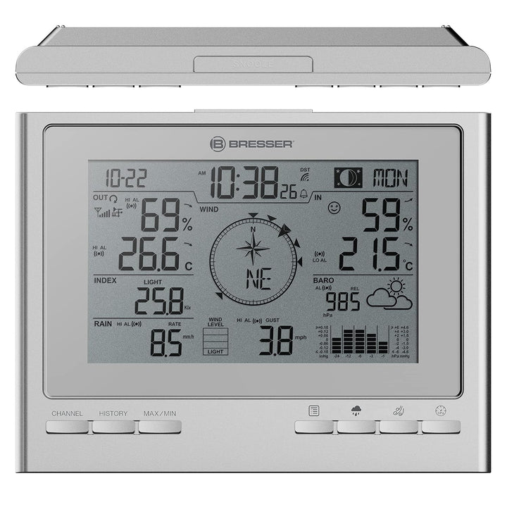 Bresser zusätzliche Basisstation für 7003100 ClimateScout Wetter-Center 7-in-1 Funk Wetterstation mi