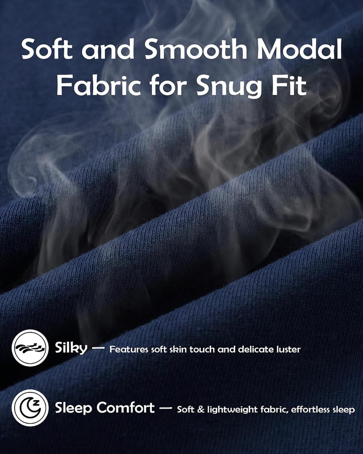 Chalier Cozy 2er Pack Pyjamahose Herren Kurz Modal Schlafanzughose Weich Verstellbare Taille, Beidse