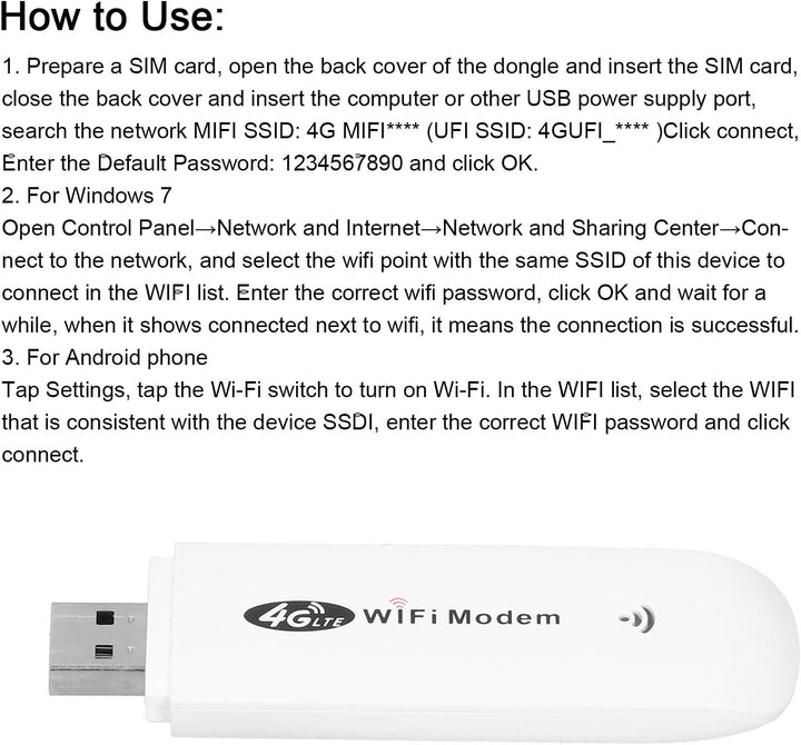 ciciglow 4G LTE USB Netzwerkadapter WLAN Hotspot Router Modem Stick, Netzwerkadapter Teilen Sich bis